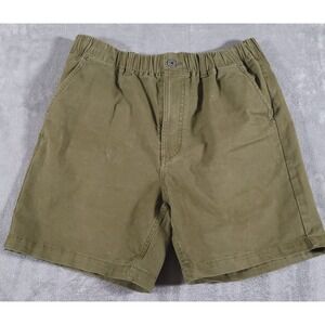 Stoic‎ Shorts Mens Large Green Utility Canvas Elastic Waist Cotton Blend Stretch
